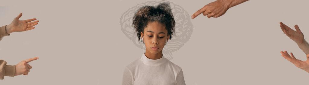Young girl being berated