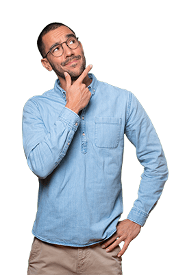 Man making an expression of curiosity or questioning